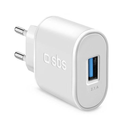 Ładowarka sieciowa SBS TETR1USB2AWFAST 10W USB-A - biała