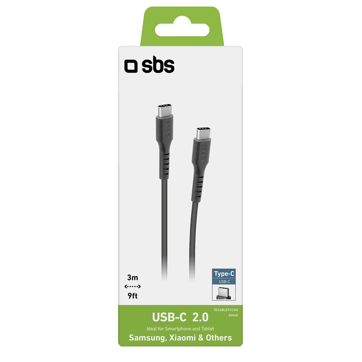 Kabel SBS TECABLETCC3M USB-C - USB-C 3m - czarny – zdjęcie 2