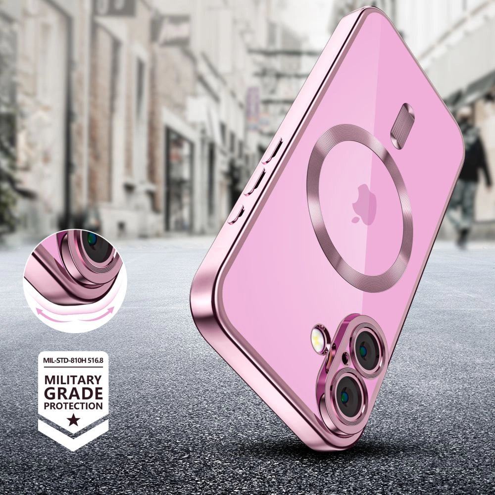 Etui Tech-Protect MagFlex MagSafena iPhone 16 - przezroczyste / różowe