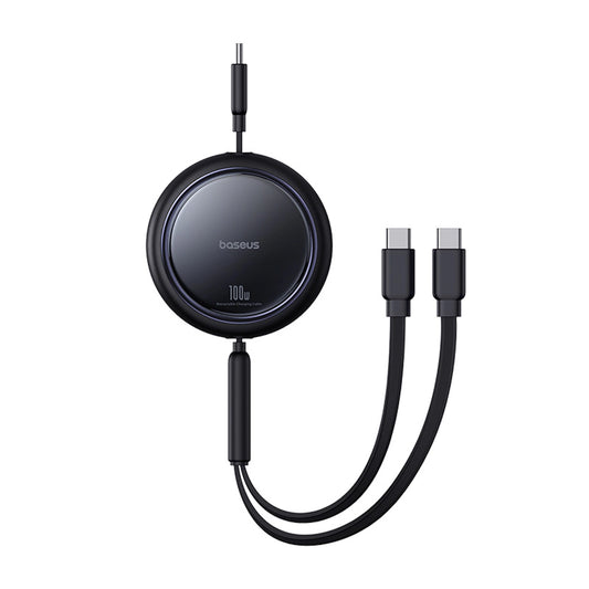 Kabel zwijany Baseus Bright Mirror Series USB-C - 2 x USB-C 100W - czarny