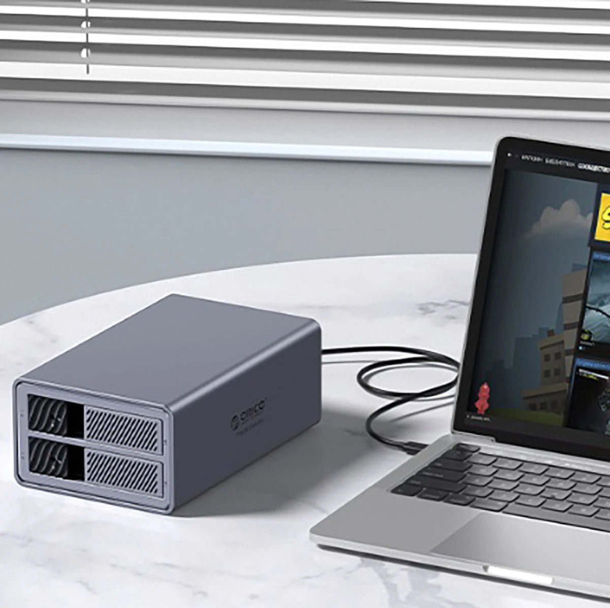 Macierz dyskowa Orico na 2 dyski 2,5"/3.5" SATA HDD/SSD z kontrolerem RAID – zdjęcie 3