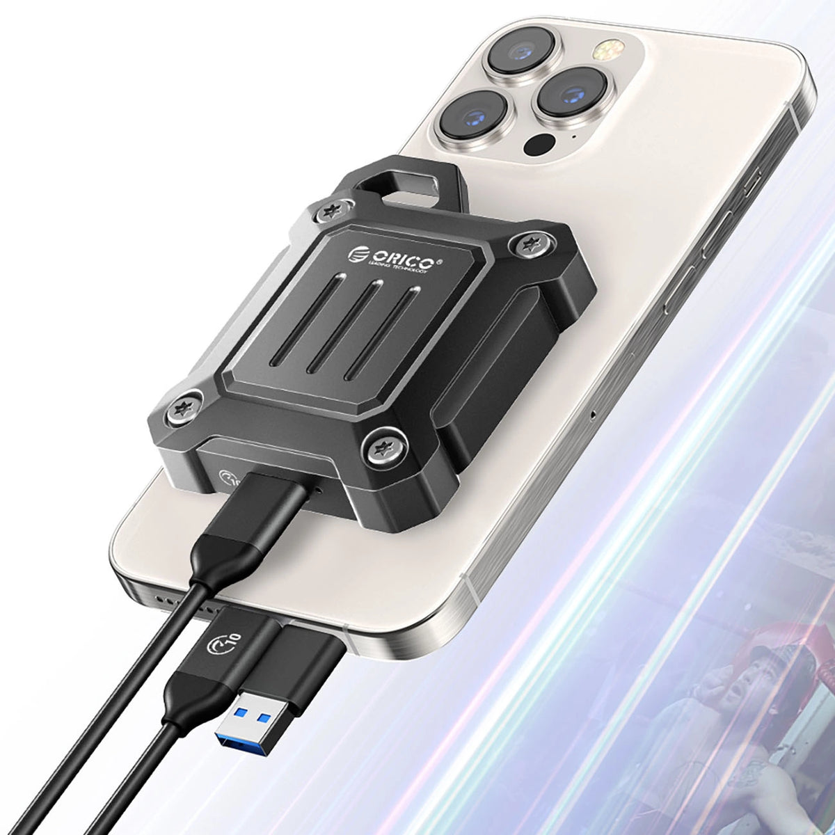 Kieszeń dyskowa wzmocniona Orico XAM2 M.2 2230 USB-C 3.2 taktyczna - czarna – zdjęcie 6