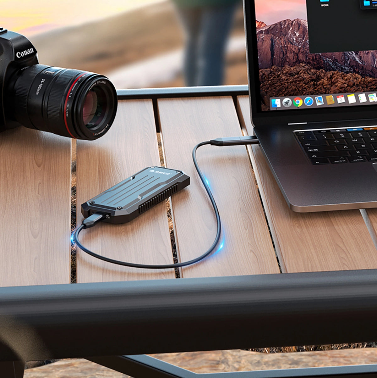 Wzmocniona kieszeń dyskowa Orico OXS2C3-G2 M.2 NVMe/SATA SSD USB-C - szara – zdjęcie 3