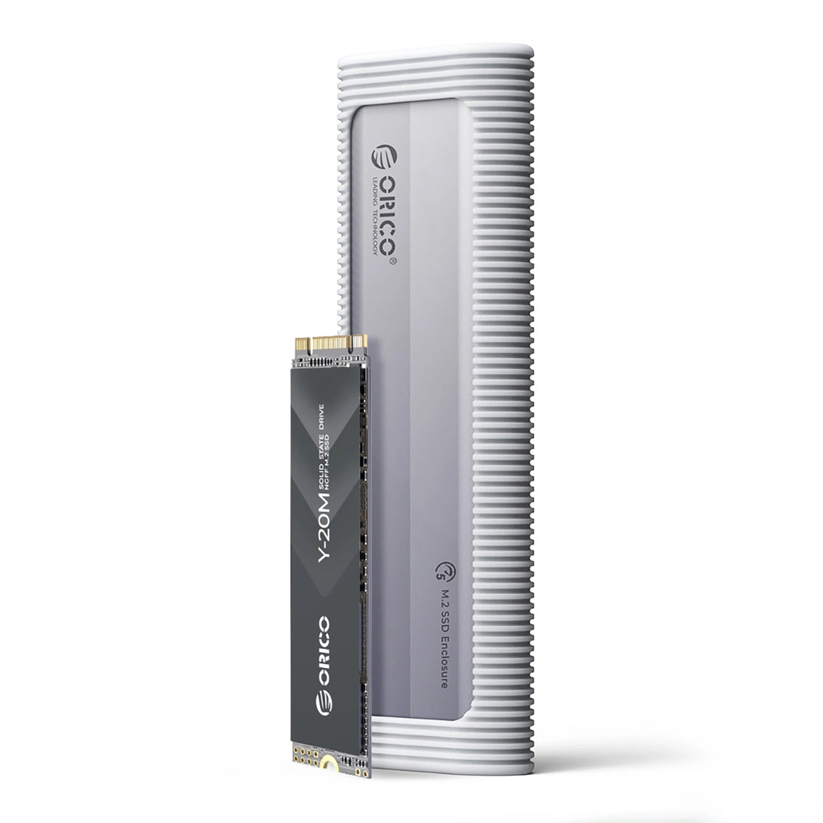 Kieszeń dyskowa Orico AXM2F M.2 SATA SSD USB-C 3.2 - szara – zdjęcie 2