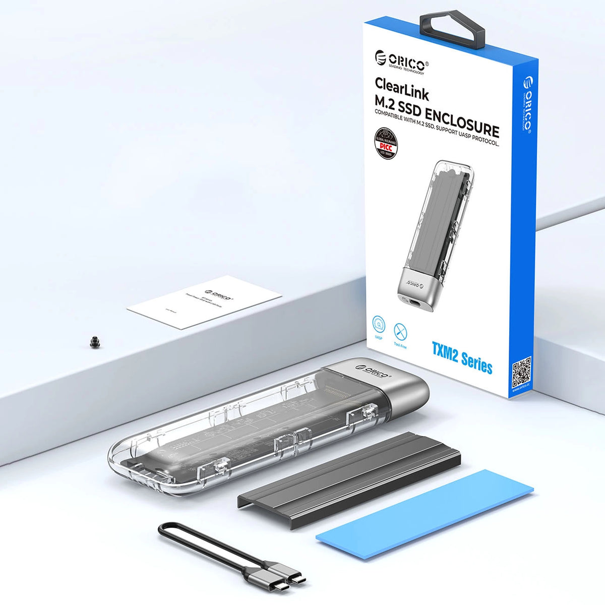 Kieszeń dyskowa Orico TXM2-C3 M.2 NVME USB-C 3.2 10Gb/s - szara – zdjęcie 7