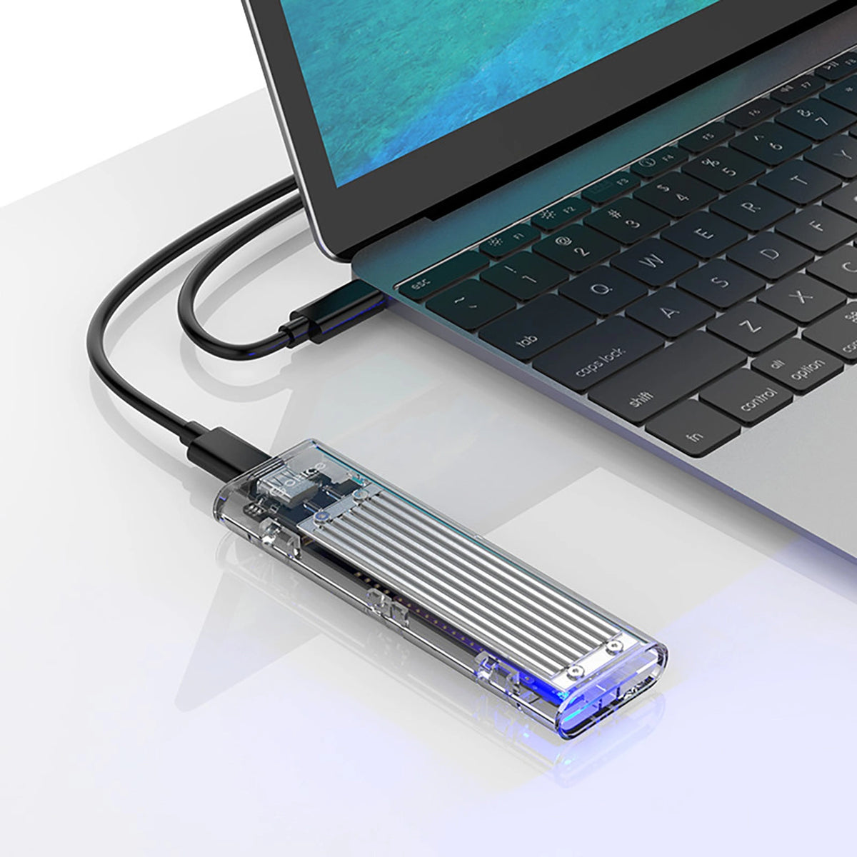 Kieszeń dyskowa Orico TCM2-C3 M.2 NVME na USB-C 10Gb/s - szara – zdjęcie 3