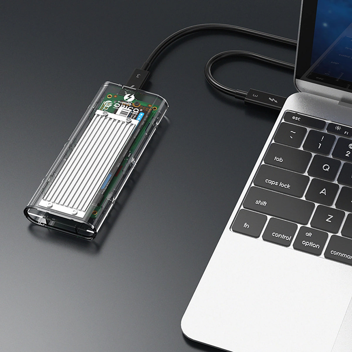 Kieszeń dyskowa Orico TCM2-C3 M.2 NVME na USB-C 10Gb/s - szara – zdjęcie 4
