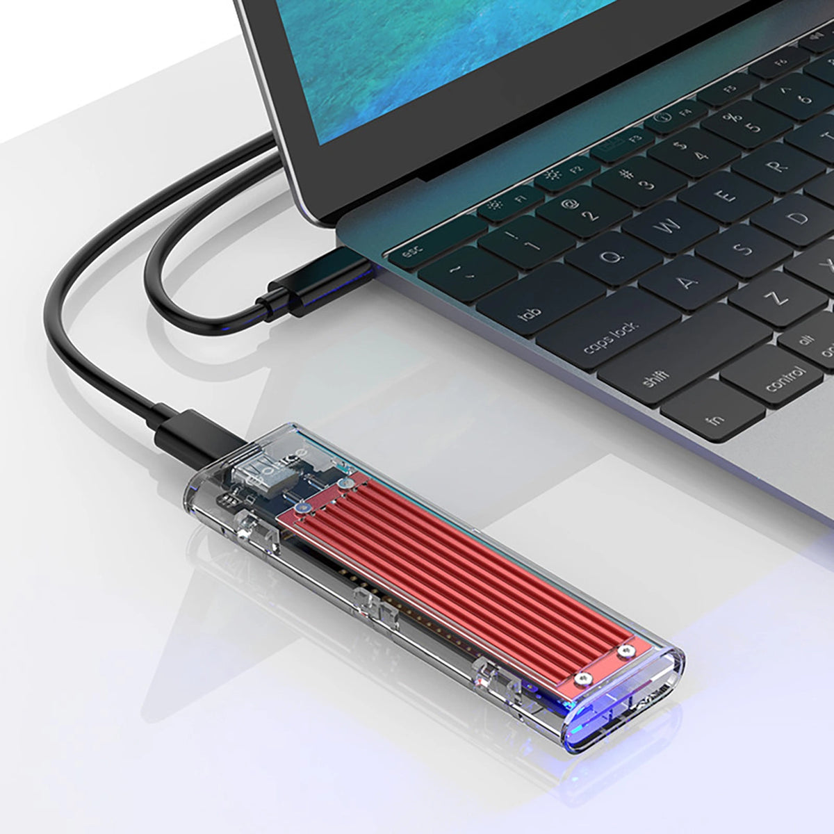 Kieszeń dyskowa Orico TCM2-C3 M.2 NVME na USB-C 10Gb/s - czerwona – zdjęcie 4