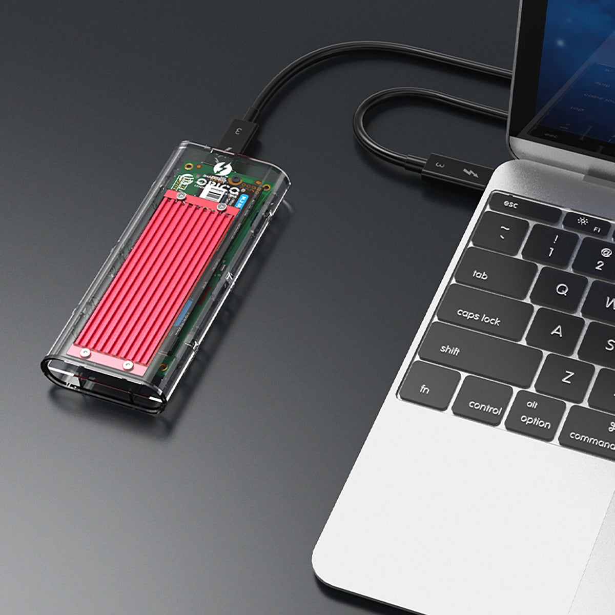 Kieszeń dyskowa Orico TCM2-C3 M.2 NVME na USB-C 10Gb/s - czerwona – zdjęcie 5