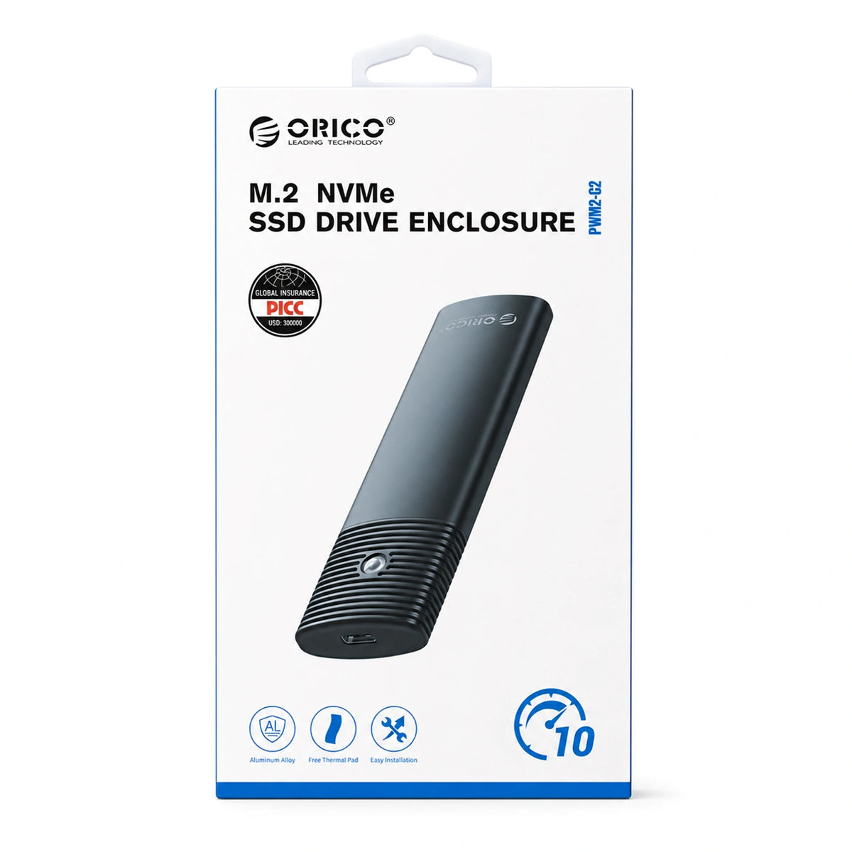 Kieszeń dyskowa Orico PWM2-G2 M.2 NVME USB-C 10Gb/s - czarna – zdjęcie 4