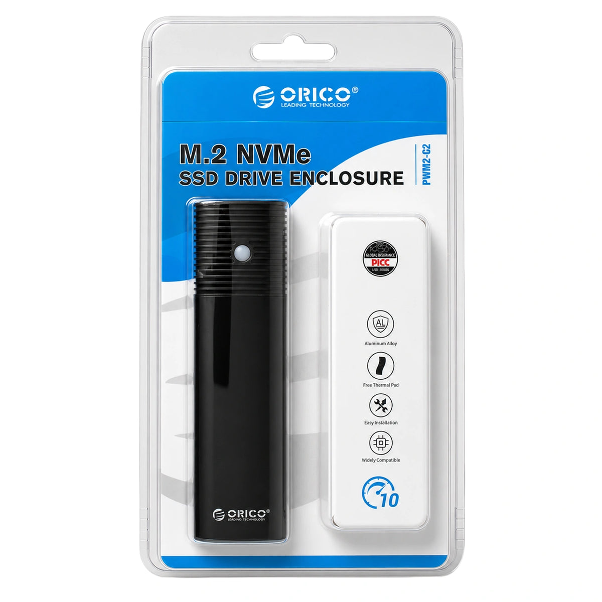 Kieszeń dyskowa Orico PWM2-G2 M.2 NVME USB-C 10Gb/s - czarna – zdjęcie 4