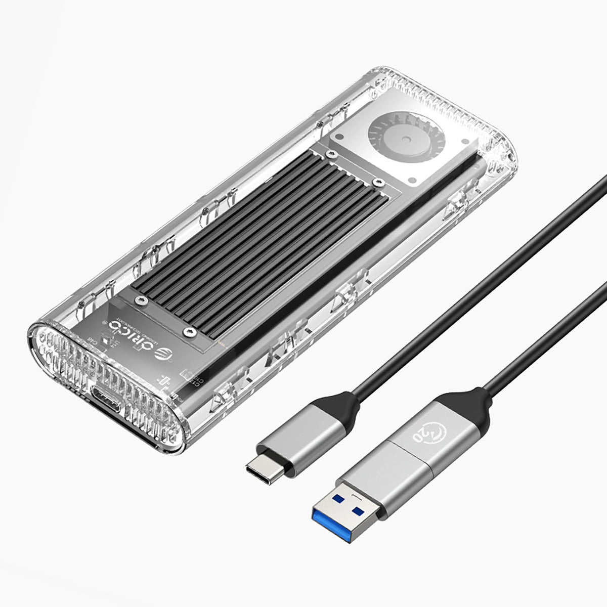 Kieszeń dyskowa Orico TCM2-G20 M.2 NVME USB-C 3.2 - srebrna/przezroczysta