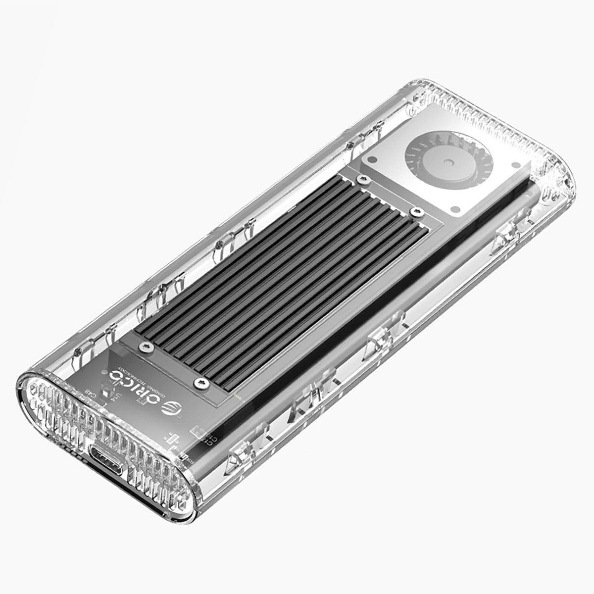 Kieszeń dyskowa Orico TCM2-G20 M.2 NVME USB-C 3.2 - srebrna/przezroczysta – zdjęcie 2