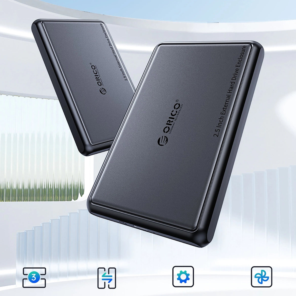 Kieszeń dyskowa Orico DDL25-C3 2,5" HDD/SSD USB-C 5Gb/s - czarna – zdjęcie 3