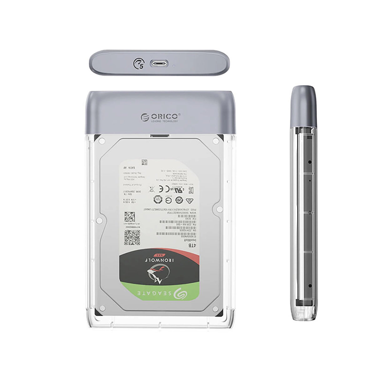 Kieszeń dyskowa Orico TX25C3 2,5" HDD/SSD USB-C 5Gb/s - przezroczysta – zdjęcie 2