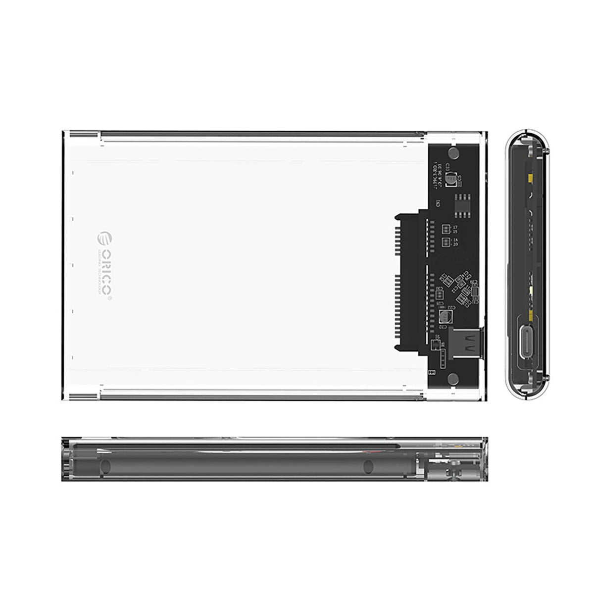 Kieszeń dyskowa Orico 2139C3 2,5" HDD/SSD USB-C 5Gb/s - przezroczysta – zdjęcie 3
