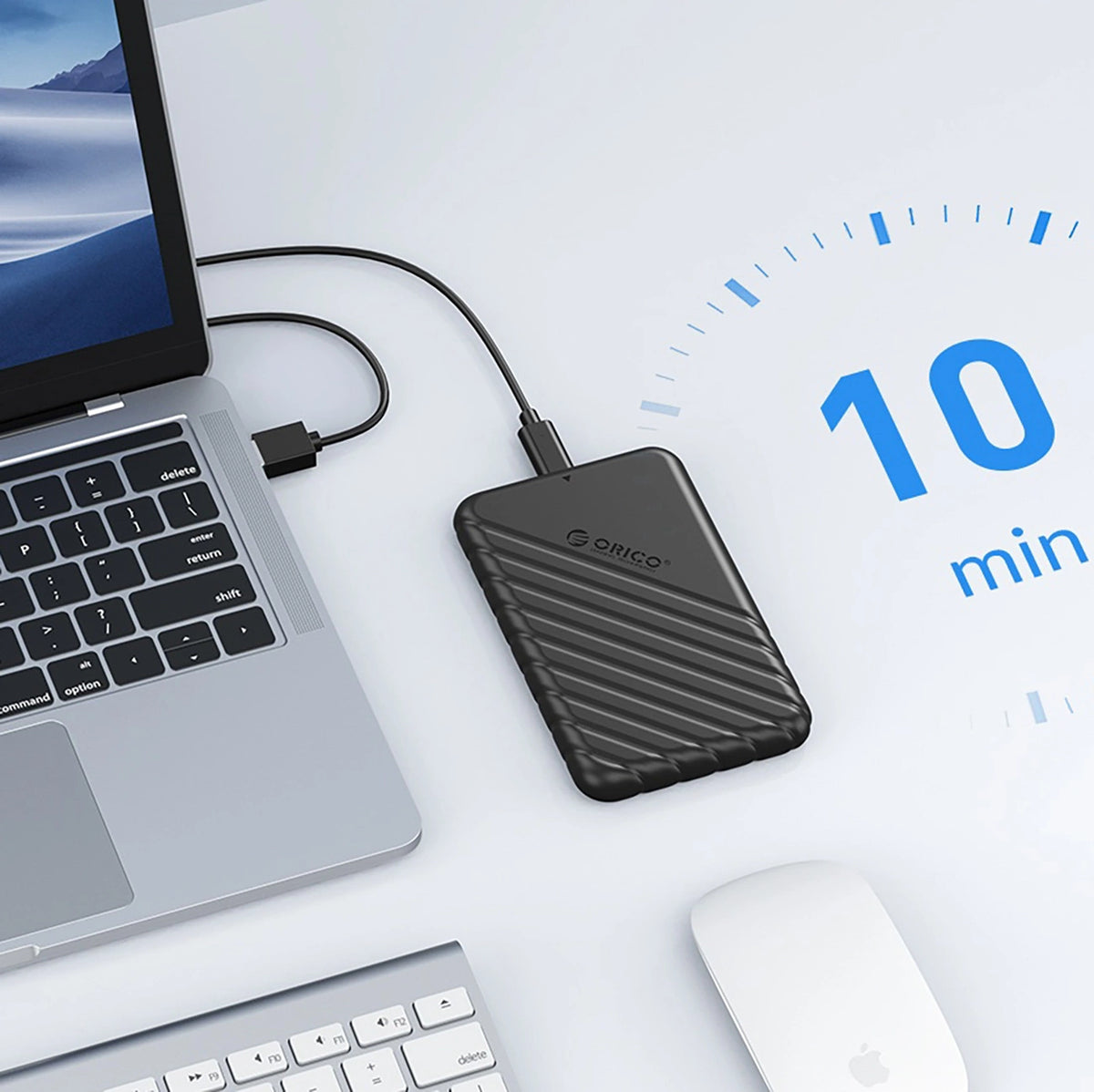 Kieszeń dyskowa Orico 25PW1C-C3 2,5" HDD/SSD USB-C 3.1 6Gb/s - czarna – zdjęcie 3