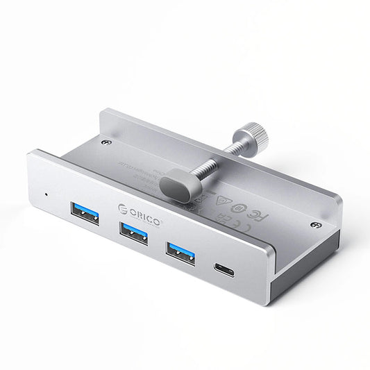 Hub Orico MH4PC na zacisk USB-C / 3x USB-A 3.0 + 1x USB-C 3.0 - srebrny