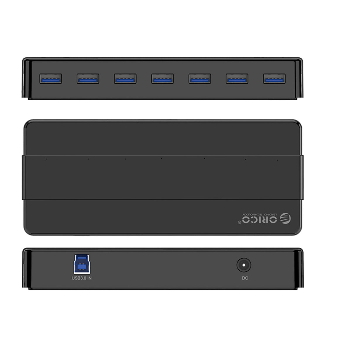 Hub Orico H7928-U3-V1 7x USB-A 3.0 - czarny – zdjęcie 3