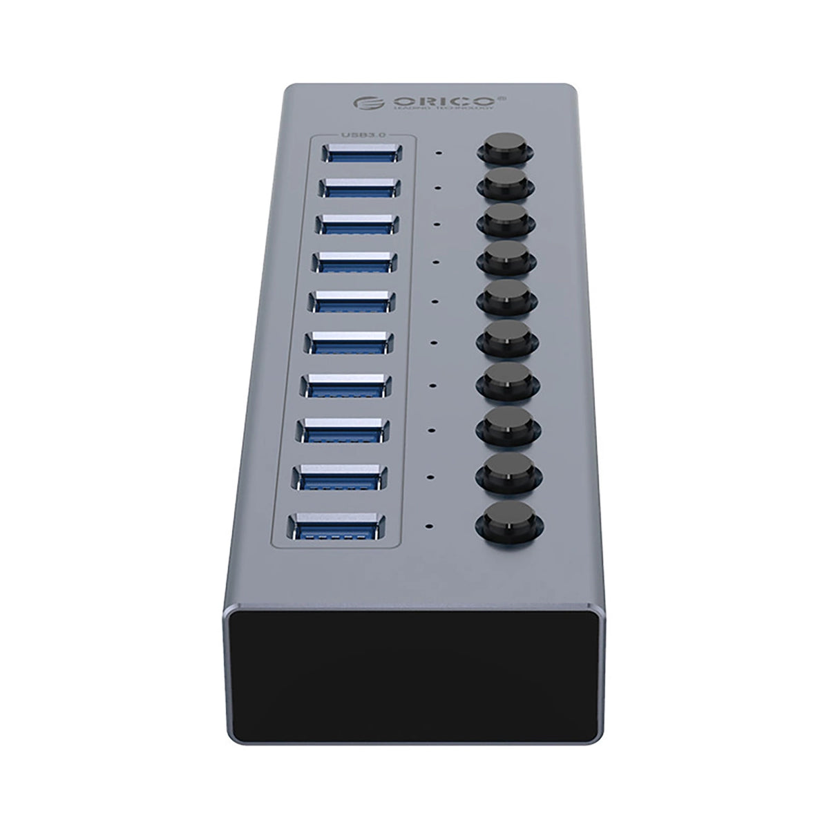 Hub Orico BT2U3-10AB 10x USB-A 3.0 z włącznikami - szary – zdjęcie 2