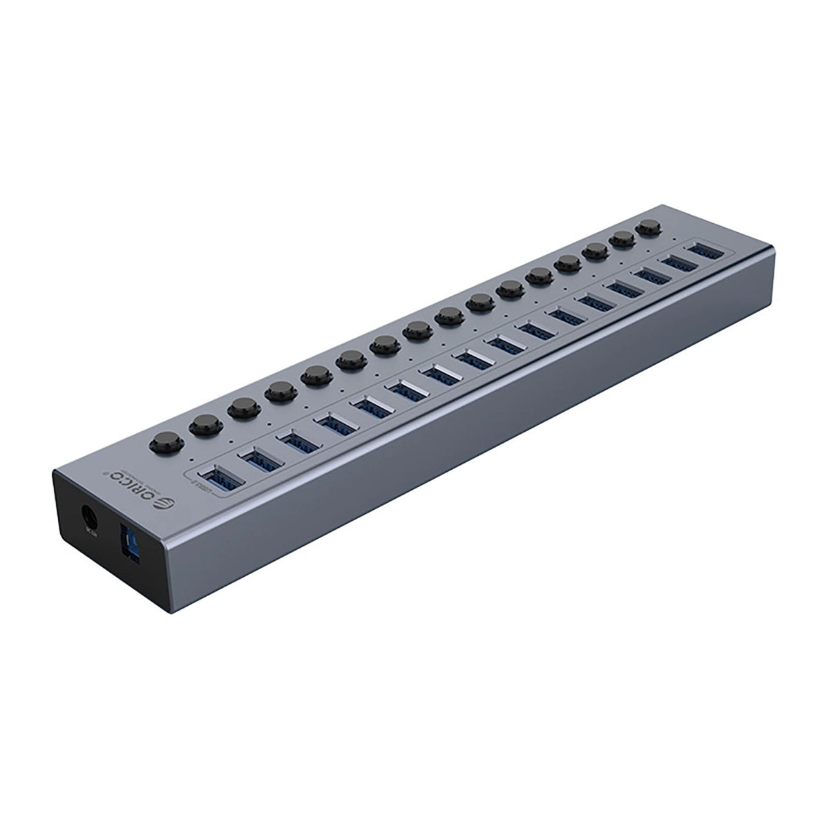 Hub Orico BT2U3-16AB 16x USB-A 3.0 z włącznikami - szary – zdjęcie 2