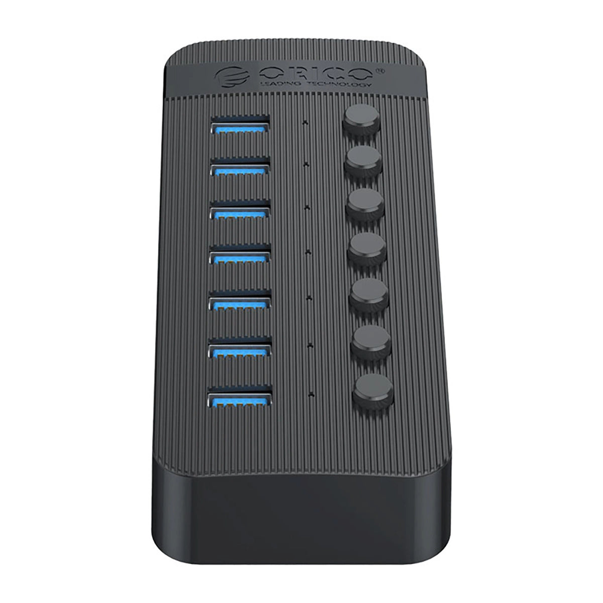 Hub Orico CT2U3-7AB 7x USB-A 3.0 z włącznikami - czarny – zdjęcie 3