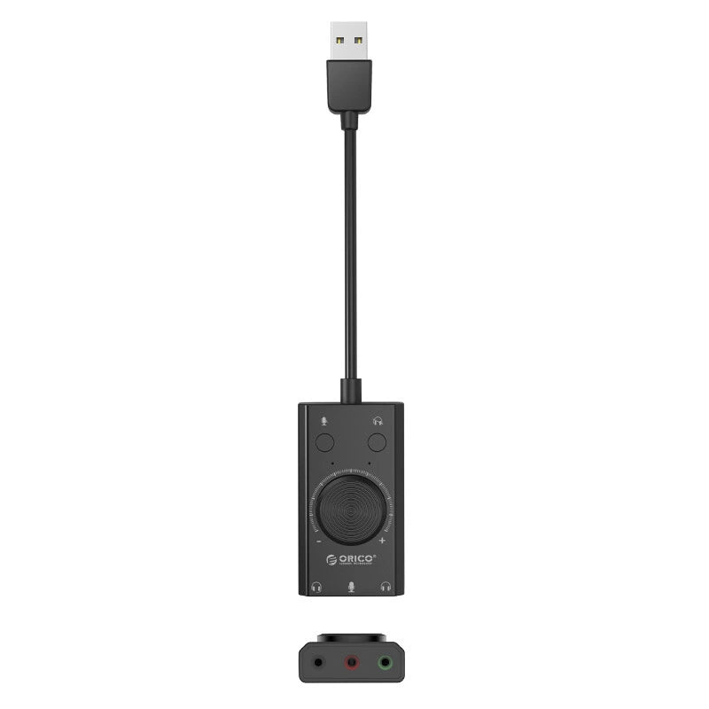 Karta dźwiękowa Orico SC2 zewnętrzna wielofunkcyjna z USB-A - czarna