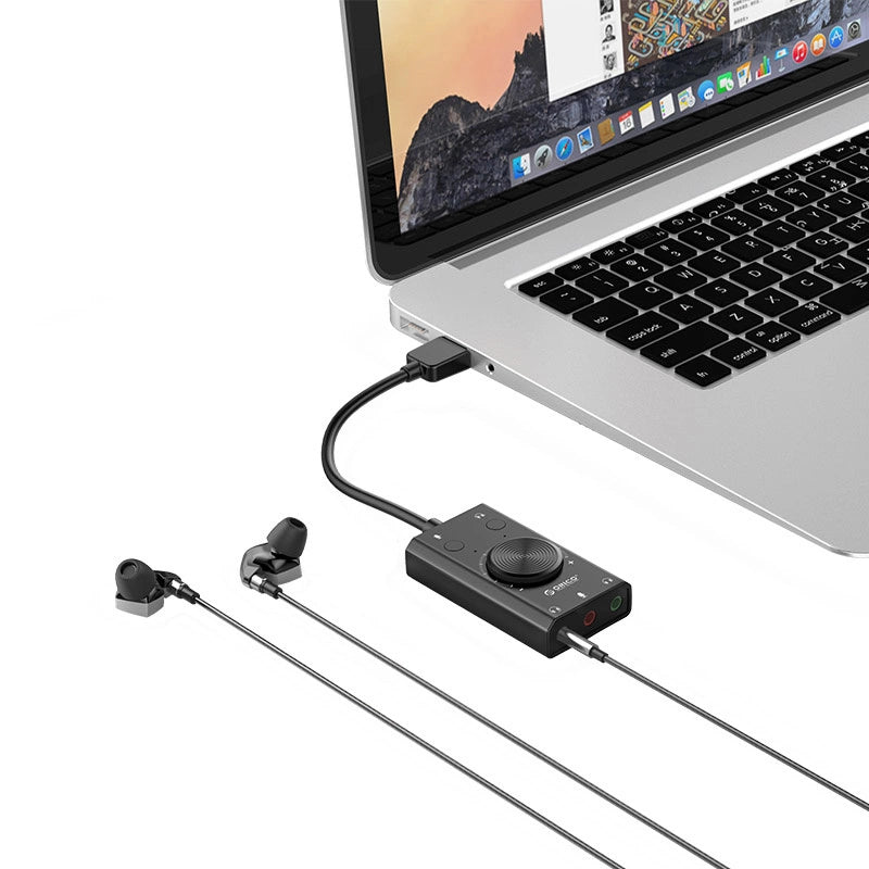 Karta dźwiękowa Orico SC2 zewnętrzna wielofunkcyjna z USB-A - czarna – zdjęcie 3