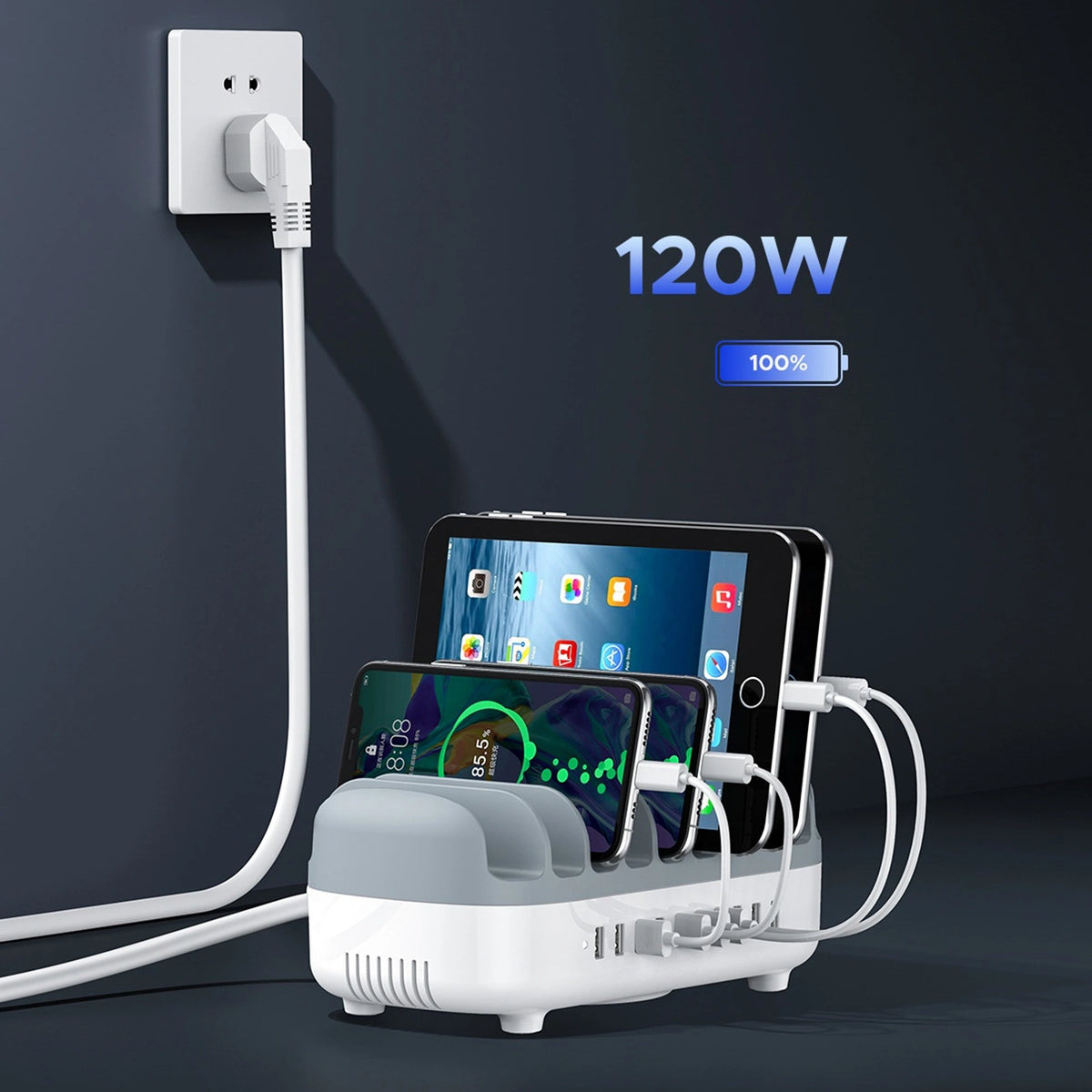 Inteligentna stacja ładowania Orico DUK-10P-V1 10 x USB-A - biała – zdjęcie 4
