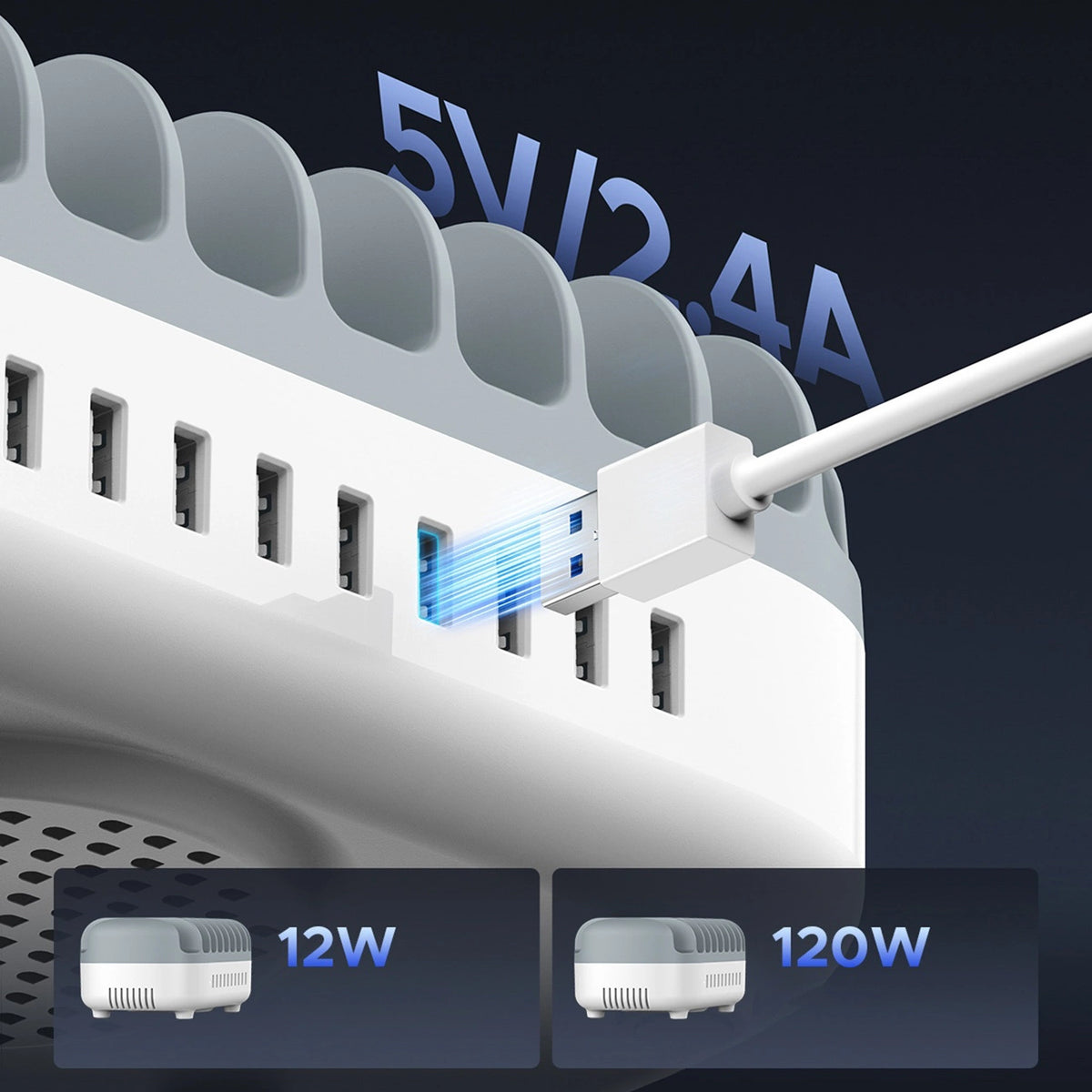 Inteligentna stacja ładowania Orico DUK-10P-V1 10 x USB-A - biała – zdjęcie 5