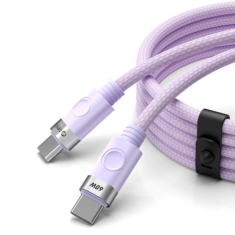 Kabel Orico CDX 60W 3A Power Delivery USB-C - USB-C 1m - fioletowy