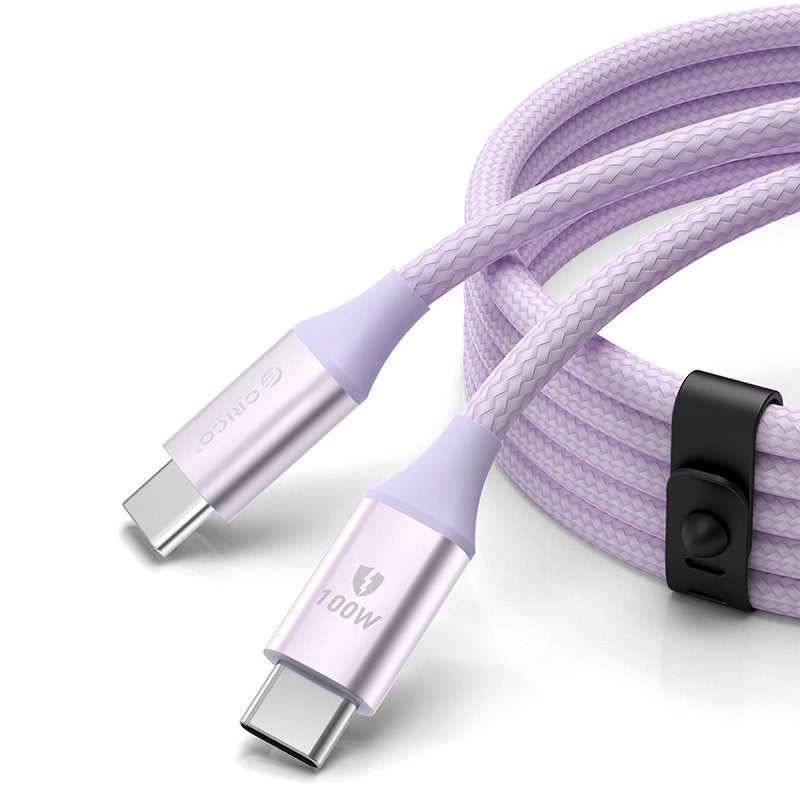 Kabel Orico CDX 100W 5A Power Delivery USB-C - USB-C 1m - fioletowy