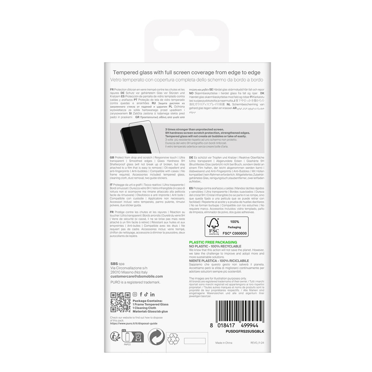 Szkło hartowane Puro Frame Tempered Glass z do Samsung Galaxy S25 Ultra – zdjęcie 3