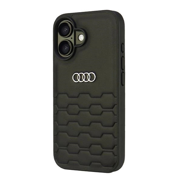 Etui Audi Synthetic Leather na iPhone 16 6.1" - czarne – zdjęcie 2