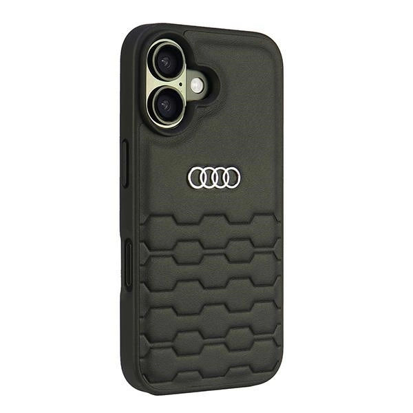 Etui Audi Synthetic Leather na iPhone 16 6.1" - czarne – zdjęcie 3