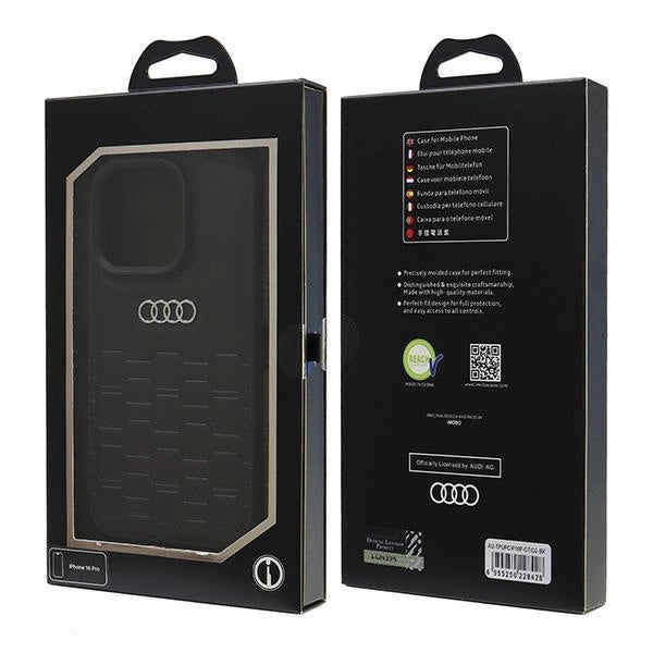 Etui Audi Synthetic Leather na iPhone 16 Pro 6.3" - czarne – zdjęcie 7