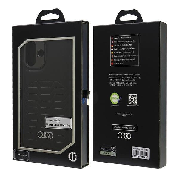 Etui Audi Synthetic Leather MagSafe na iPhone 16 Plus 6.7" - czarne – zdjęcie 7