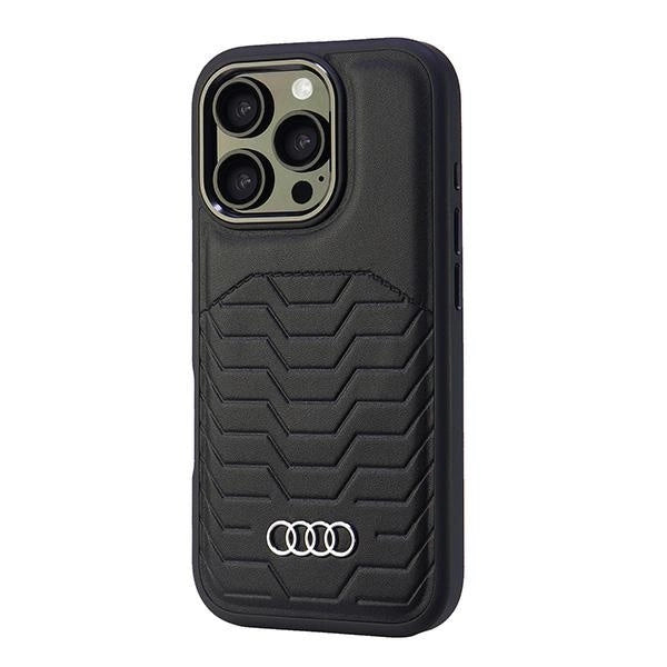Etui Audi Synthetic Leather MagSafe na iPhone 16 Pro 6.3" - czarne – zdjęcie 3