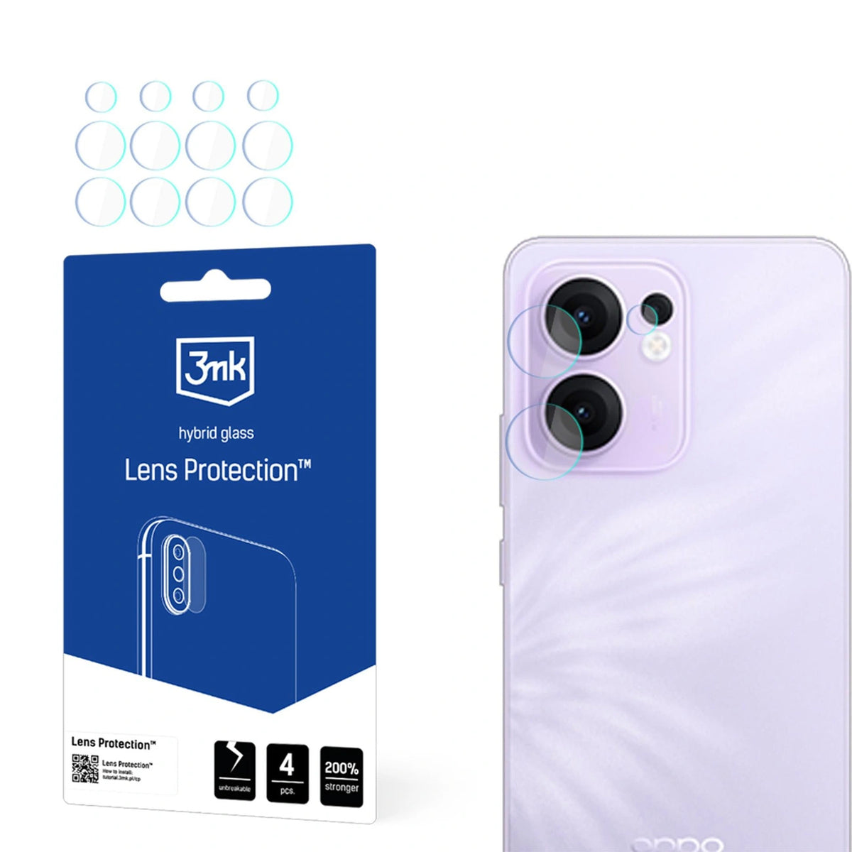Szkło hybrydowe do obiektywu aparatu 3mk Lens na Oppo Reno 13F 4G