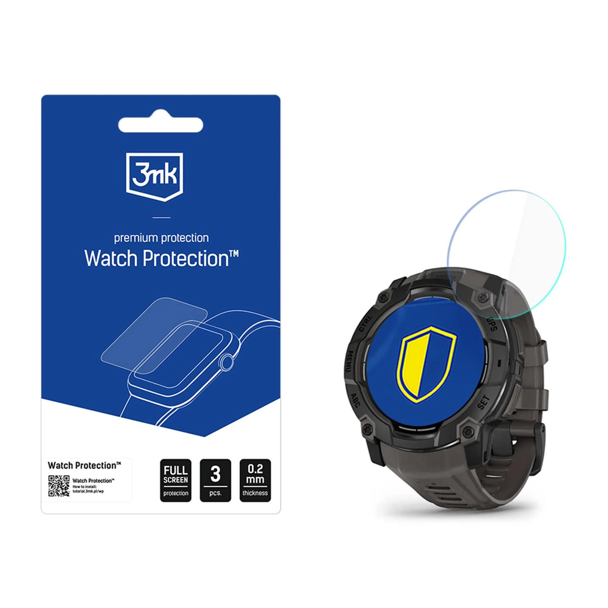 Szkło na ekran smartwatcha 3mk na Garmin Instinct 3 50mm (Amoled, Solar)