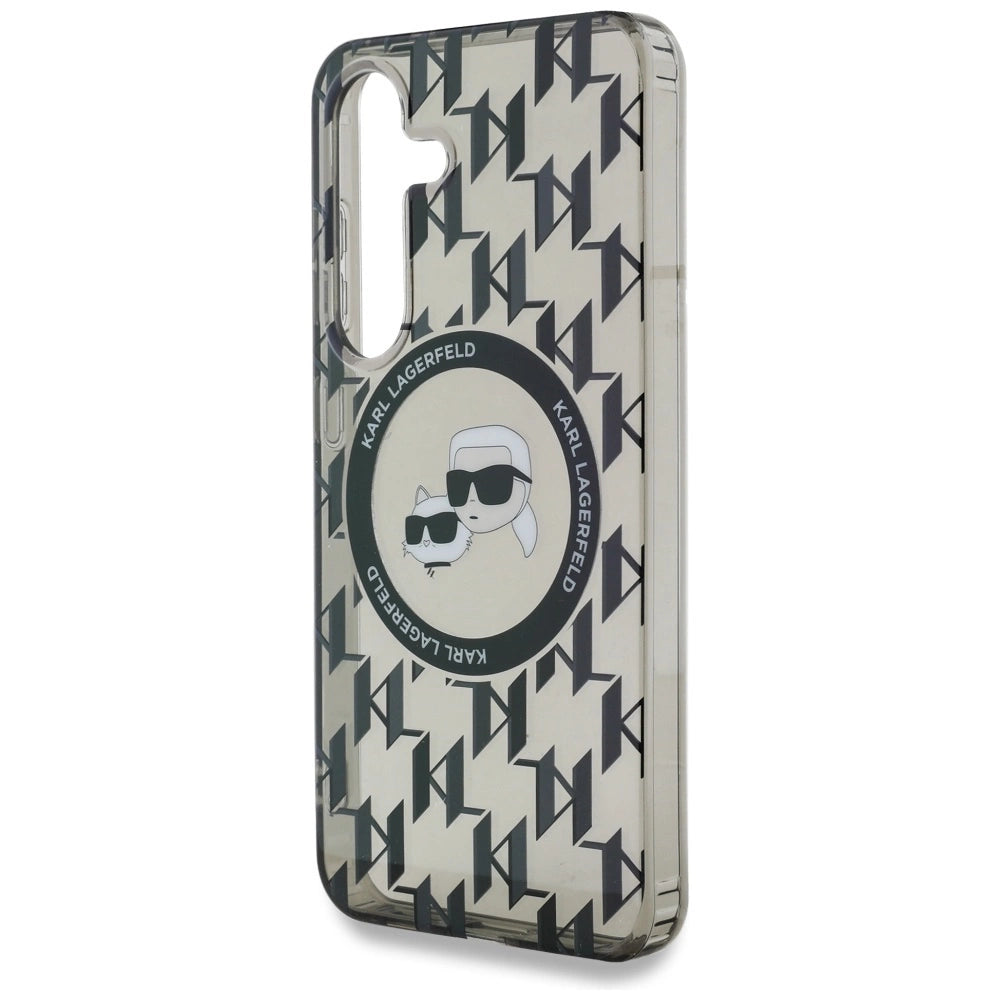 Etui Karl Lagerfeld Button Karl&Choupette Heads On KL Pattern MagSafe