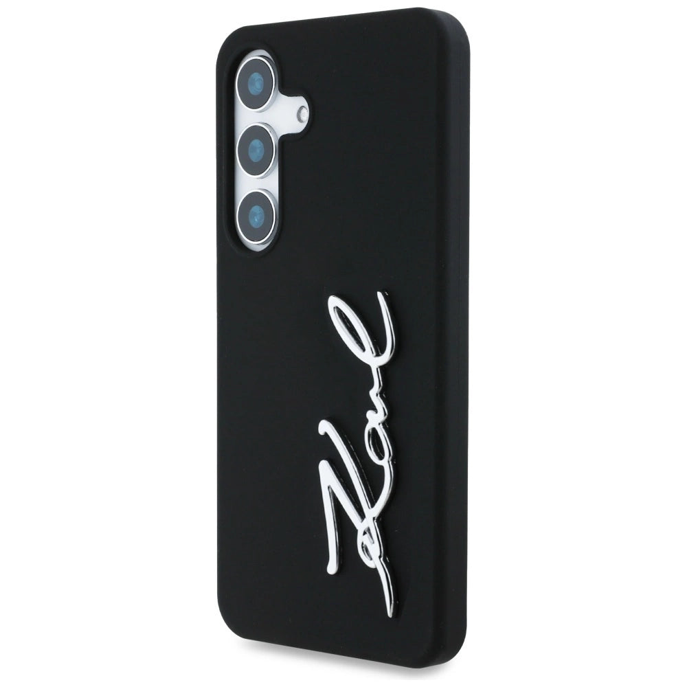 Etui Karl Lagerfeld Silicone Metal Signature Logo Samsung Galaxy S25 czarny – zdjęcie 2