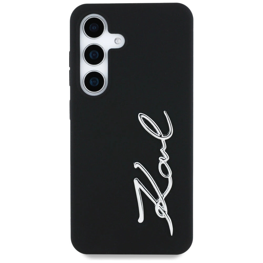 Etui Karl Lagerfeld Silicone Metal Signature Logo Samsung Galaxy S25 czarny – zdjęcie 3