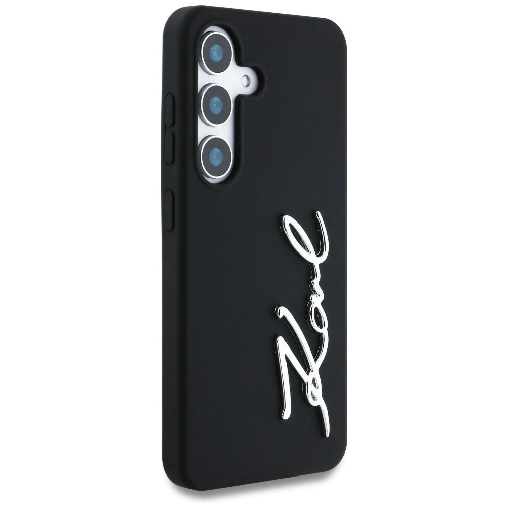 Etui Karl Lagerfeld Silicone Metal Signature Logo Samsung Galaxy S25 czarny – zdjęcie 4