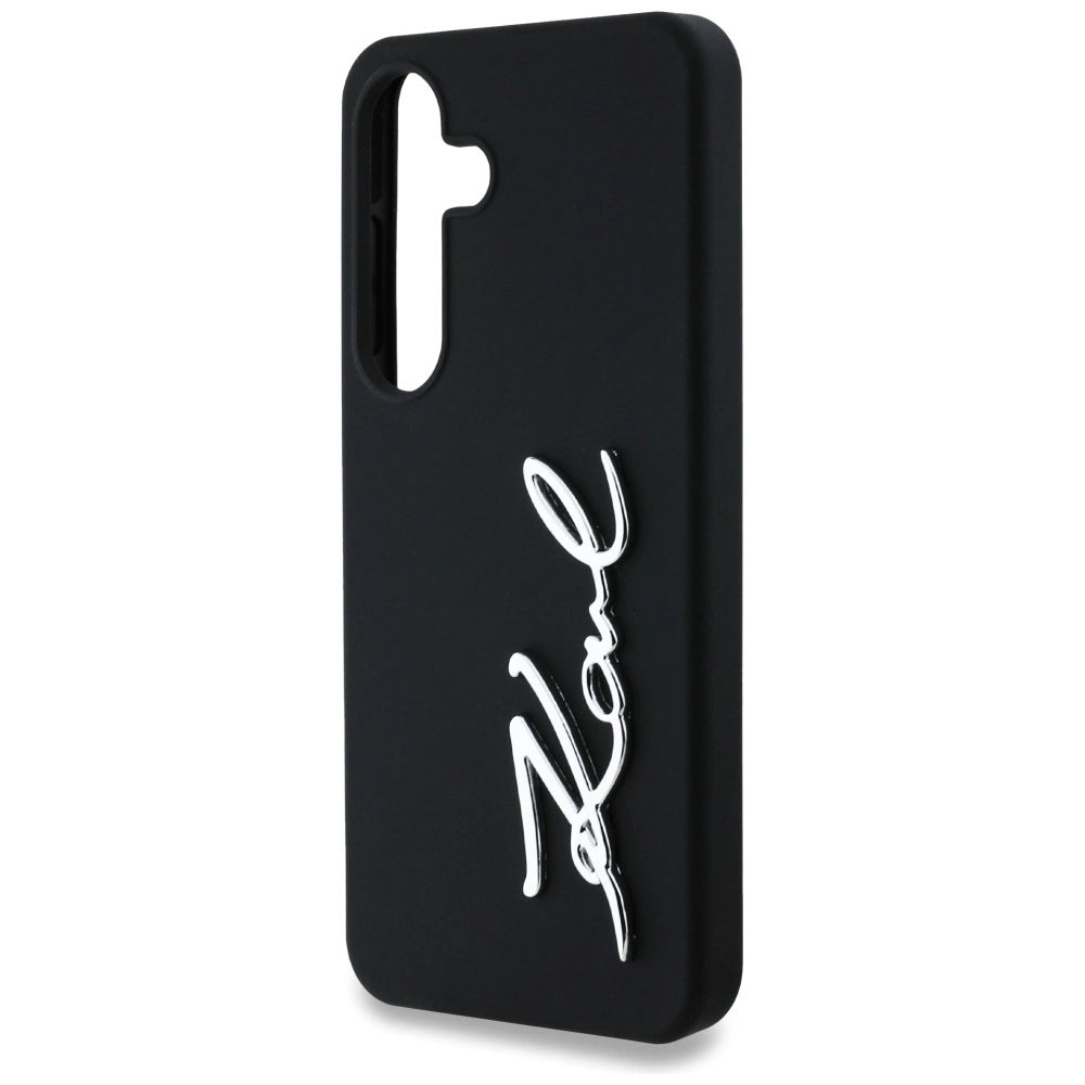 Etui Karl Lagerfeld Silicone Metal Signature Logo Samsung Galaxy S25 czarny – zdjęcie 6