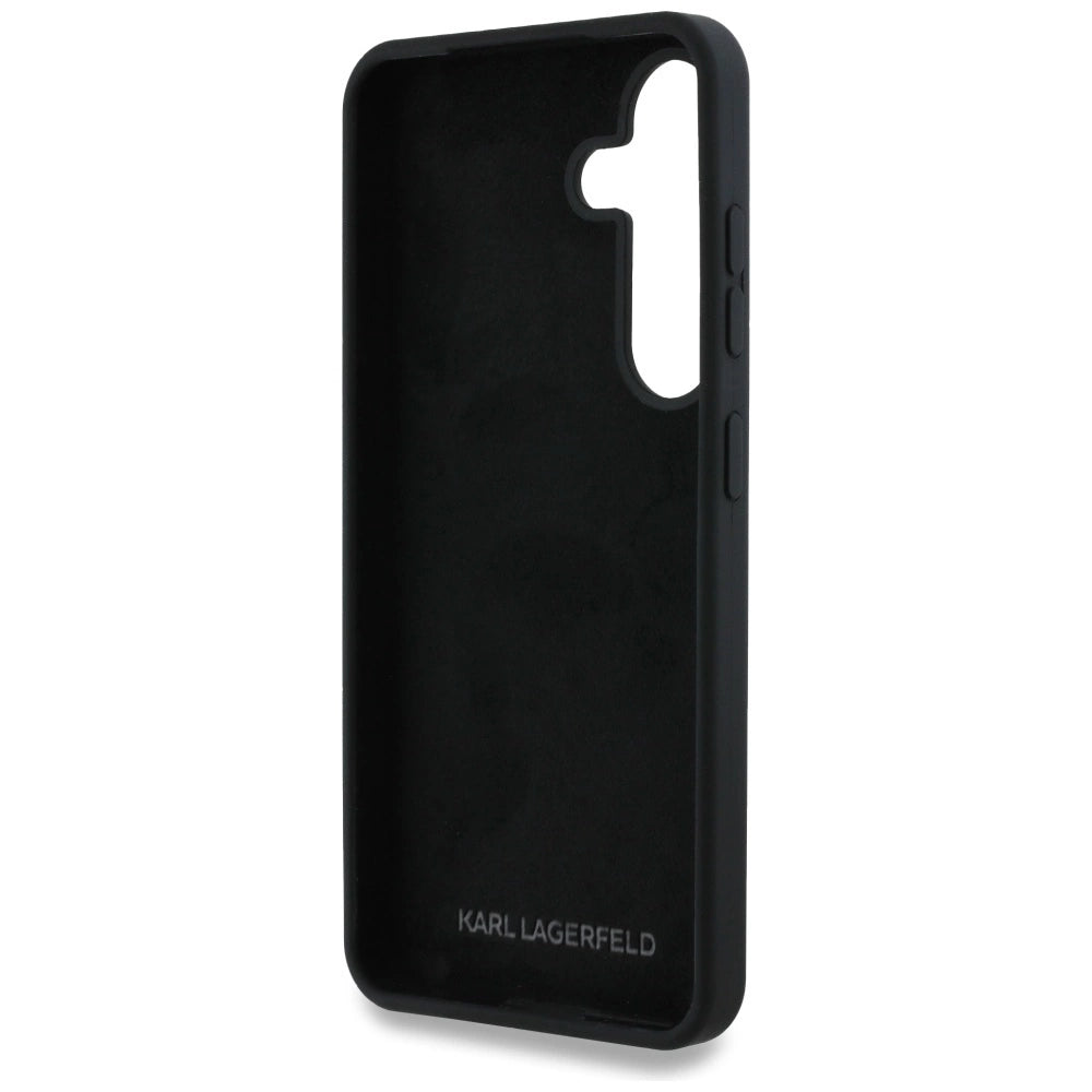 Etui Karl Lagerfeld Silicone Metal Signature Logo Samsung Galaxy S25 czarny – zdjęcie 7