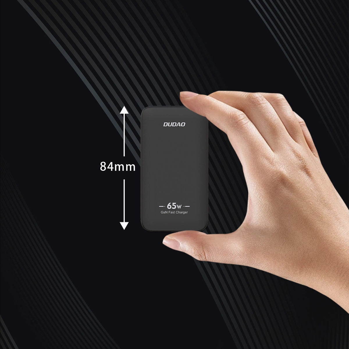 Ładowarka sieciowa podróżna GaN Dudao A65Q 65W USB-A / USB-C PD - czarna – zdjęcie 2