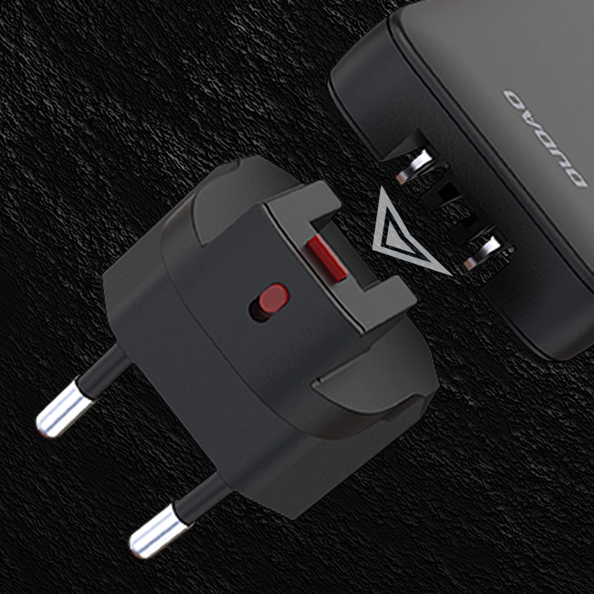 Ładowarka sieciowa podróżna GaN Dudao A65Q 65W USB-A / USB-C PD - czarna – zdjęcie 3