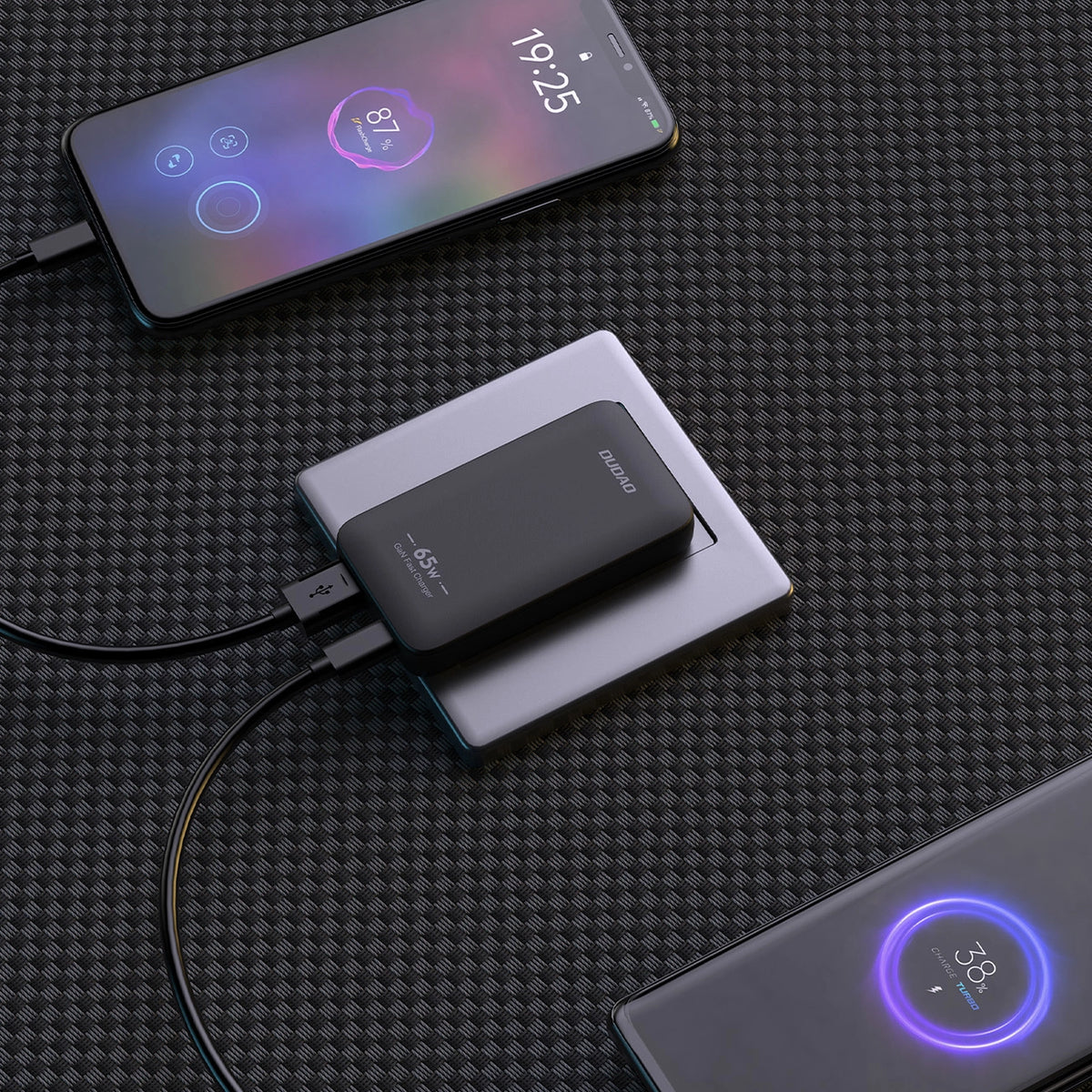 Ładowarka sieciowa podróżna GaN Dudao A65Q 65W USB-A / USB-C PD - czarna – zdjęcie 4
