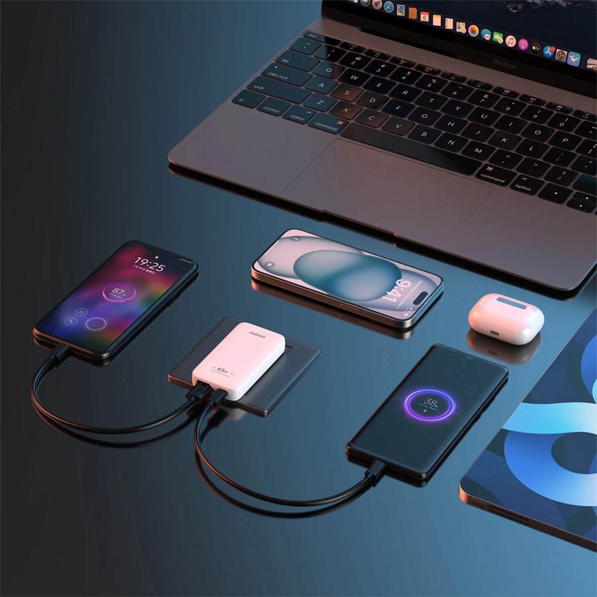 Ładowarka sieciowa podróżna GaN Dudao A65Q 65W USB-A / USB-C PD - biała – zdjęcie 5